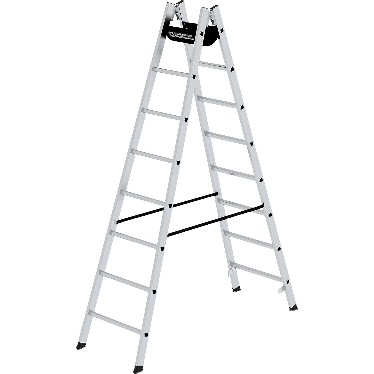 Safety rung ladder, double sided access, rungs 30 x 30 mm, non-slip, 2x8 rungs.