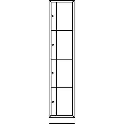 Resisto 4-fold compartment locker, 1 compartment, light grey / gentian blue.