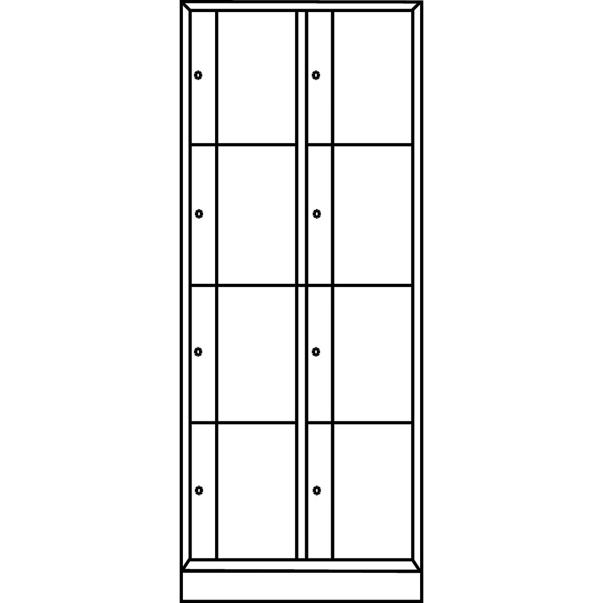 Resisto 4-fold compartment locker, 2 compartments, light grey / gentian blue.