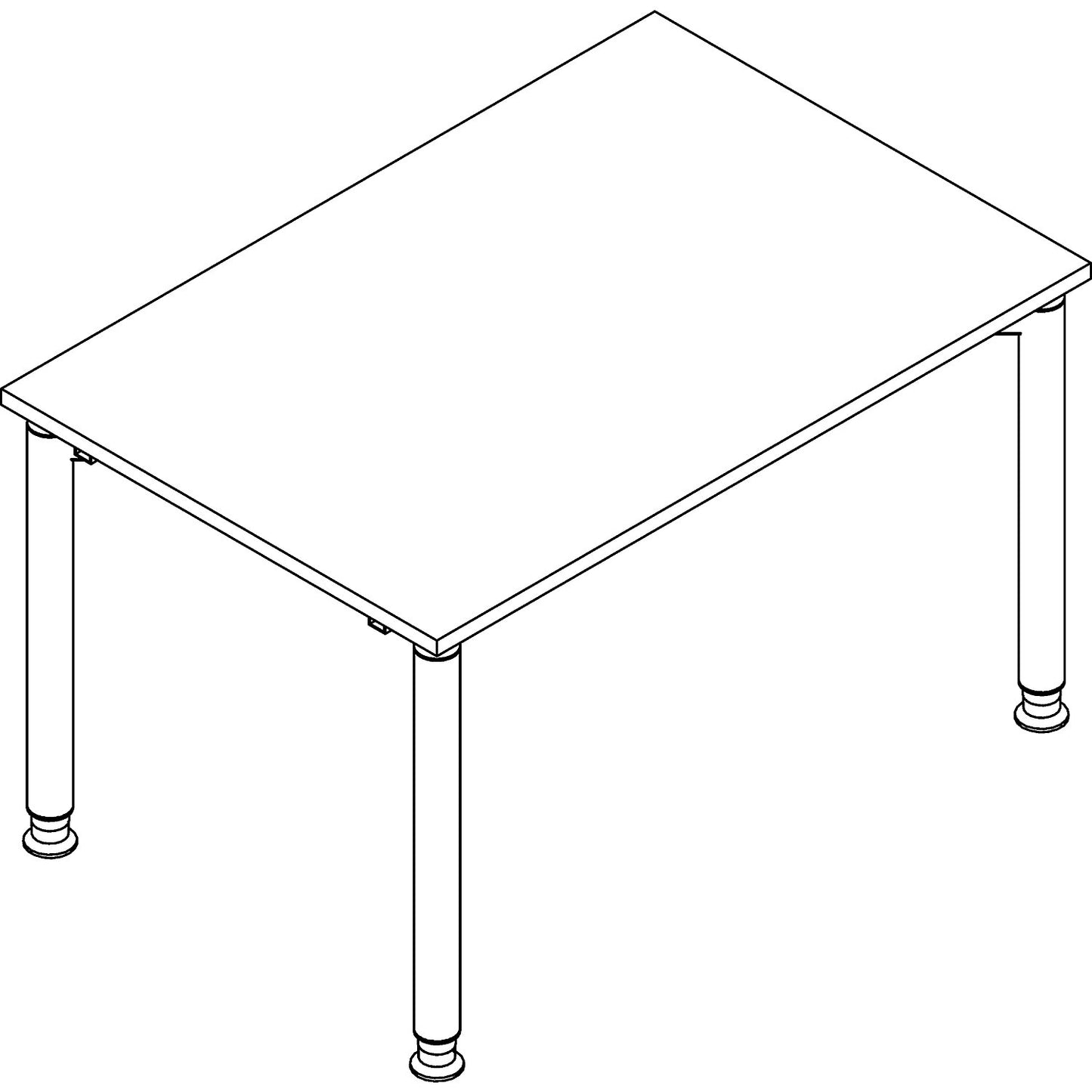 THEA - Desk with 4-legged frame, height 680 - 820 mm, width 1200 mm, antique white.