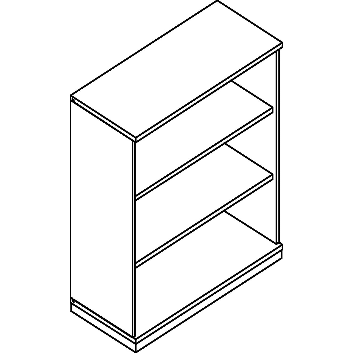 THEA - Shelf unit, 2 shelves, 3 file heights, light grey.