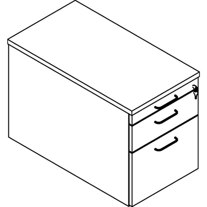 THEA - Mobile pedestal, utensil drawer, drawer, suspension file drawer, maple finish.