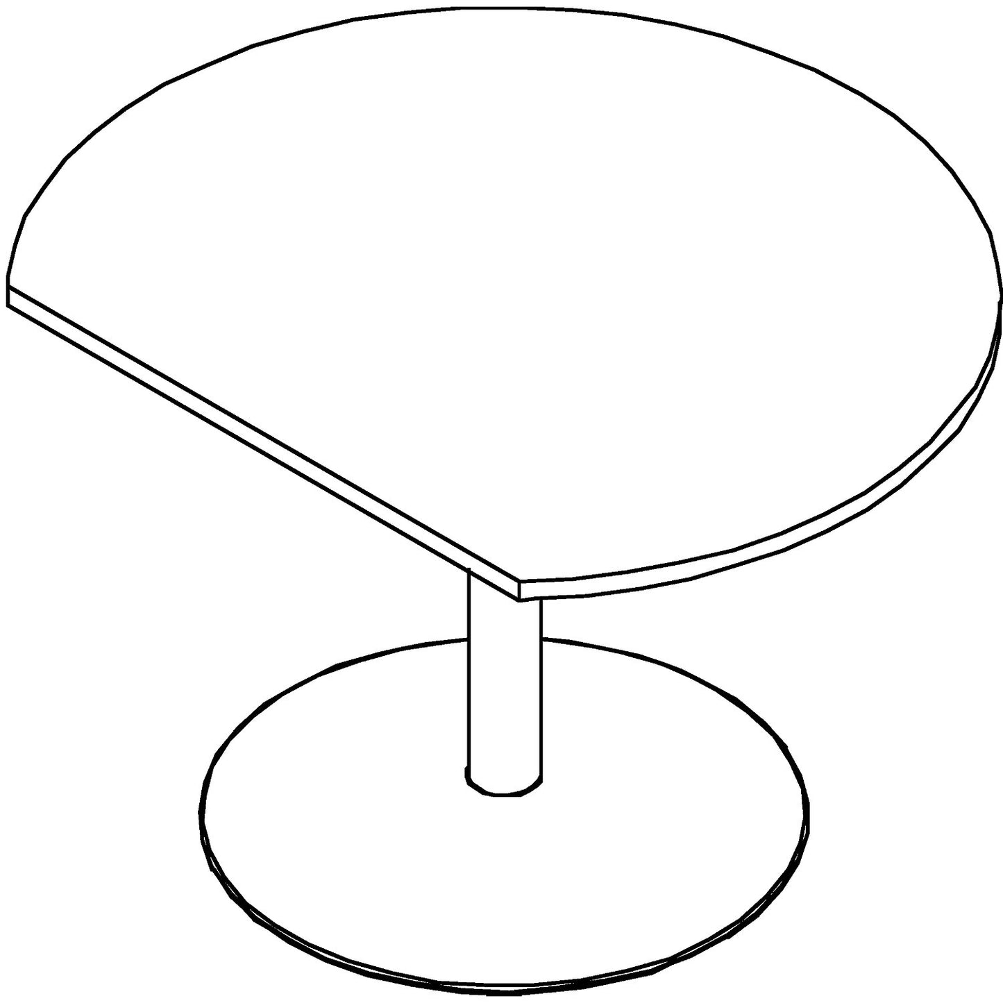 THEA - Add-on table, with round base, maple finish.