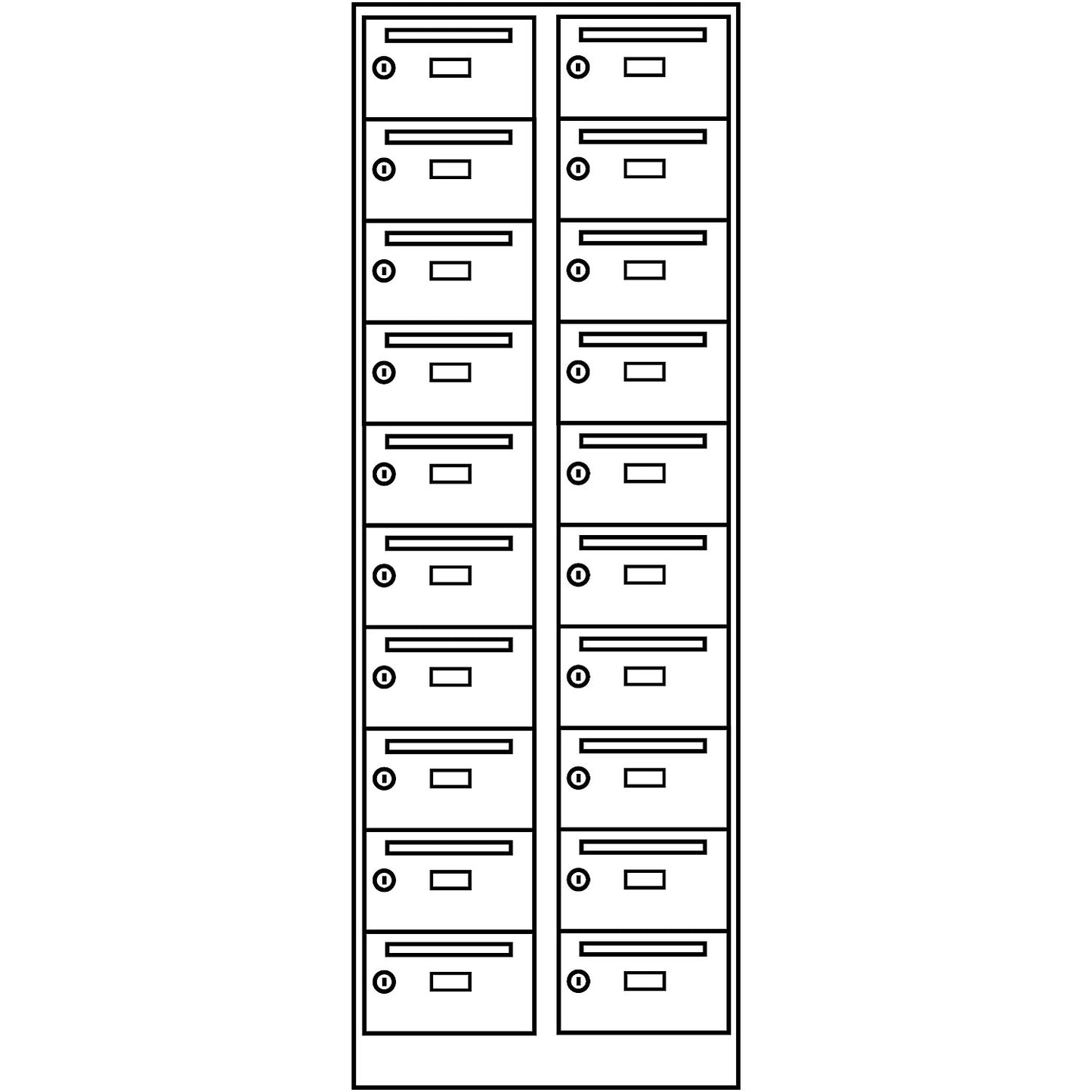 Mail distribution cupboard, 20 compartments, lockable, charcoal.