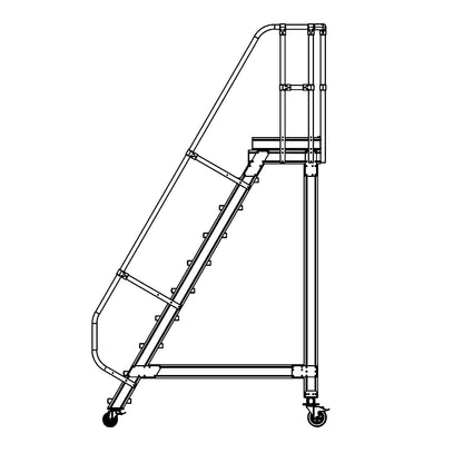 Mobile safety steps, slope 60°, 5 steps.