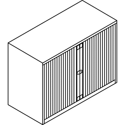 EURO roller shutter cupboard, width 1000 mm, 1 shelf, light grey.