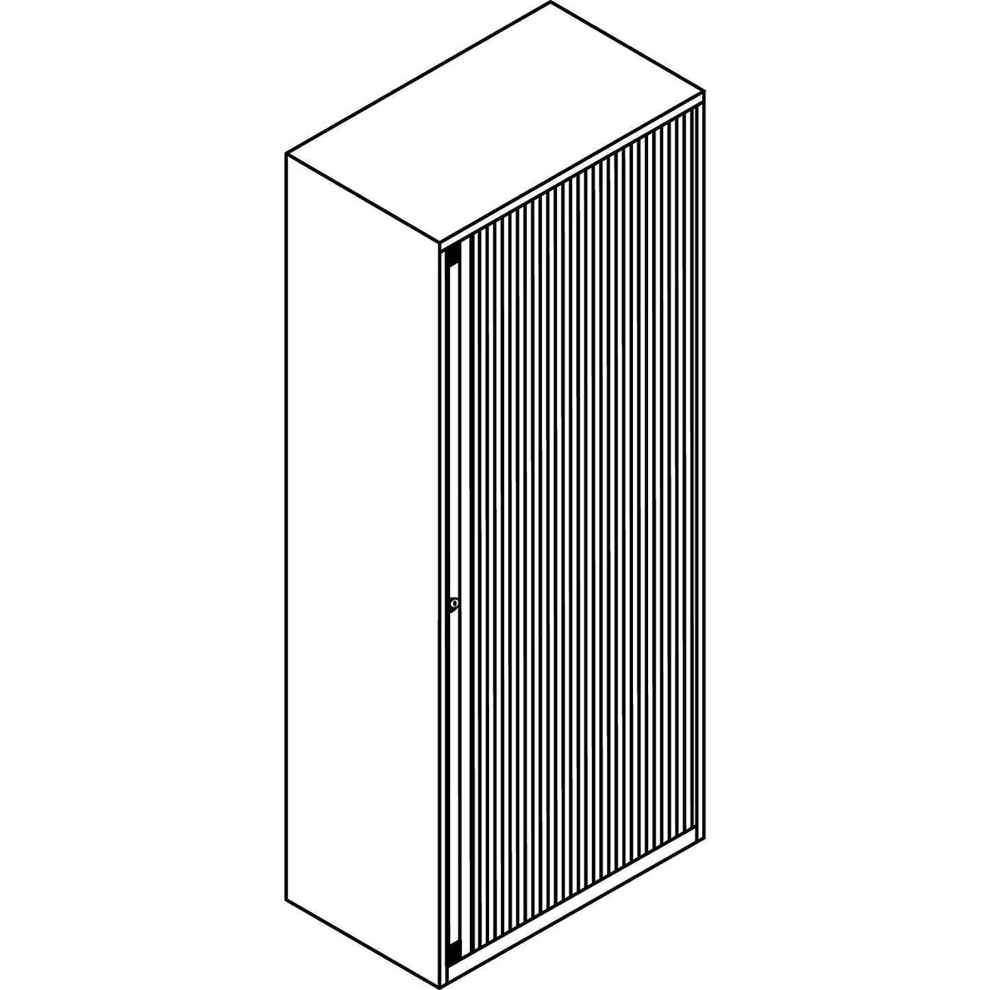EURO roller shutter cupboard, width 800 mm, 4 shelves, jet black / light grey.