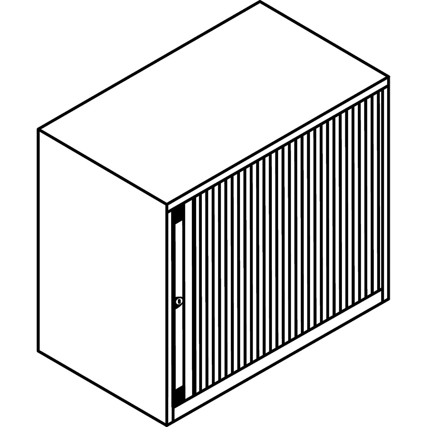 EURO roller shutter cupboard, width 800 mm, 1 shelf, black.