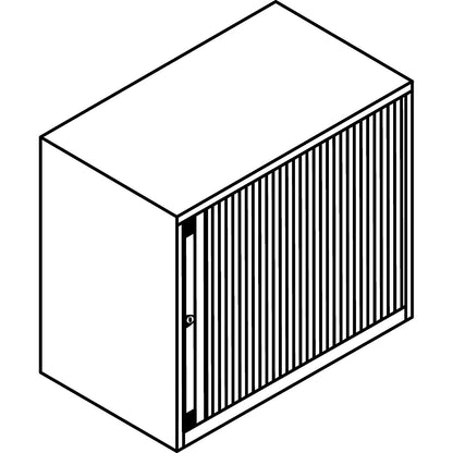 EURO roller shutter cupboard, width 800 mm, 1 shelf, black.