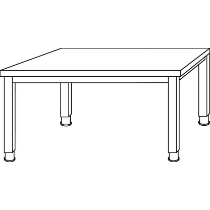 RENATUS - Desk, 4-legged frame, width 800 mm, aluminium silver / graphite.