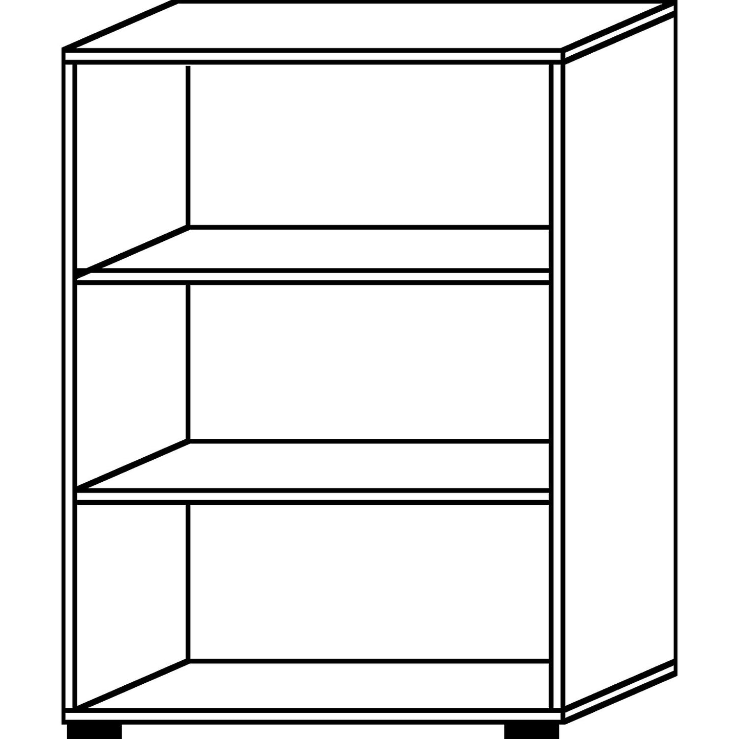 ANNY-AC - Shelf unit with acoustic rear panel, HxWxD 1100 x 800 x 400 mm, 2 shelves, walnut finish.