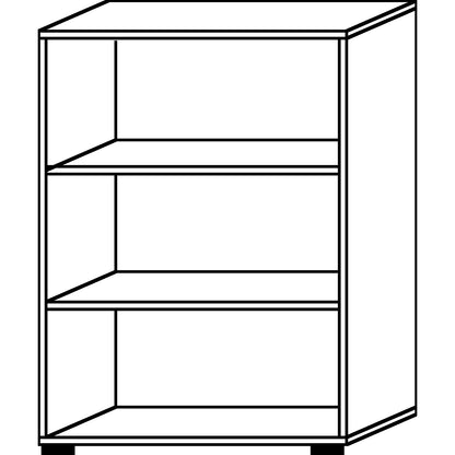 ANNY-AC - Shelf unit with acoustic rear panel, HxWxD 1100 x 800 x 400 mm, 2 shelves, walnut finish.