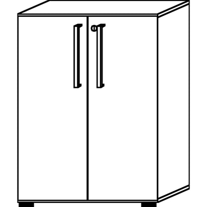 RENATUS - Office cupboard, 2 shelves, 3 file heights, light grey.