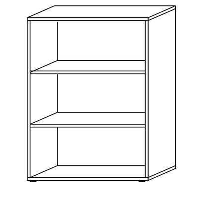 Office shelf unit, 2 shelves, HxWxD 1100 x 800 x 400 mm, light grey.