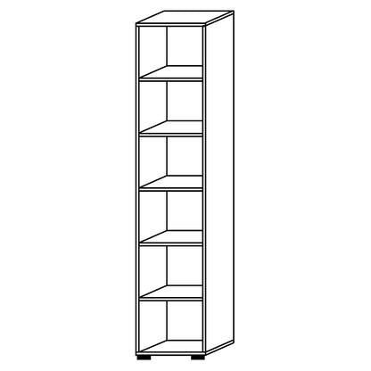 RENATUS - Shelf unit, HxW 2154 x 400 mm, 5 shelves, maple finish.