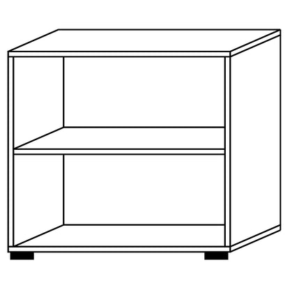 Office shelf unit, 1 shelf, HxWxD 748 x 800 x 400 mm, maple finish.
