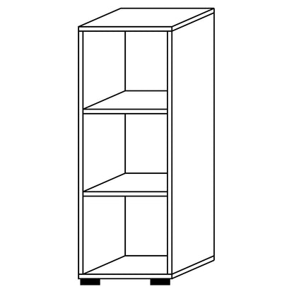 Office shelf unit, 2 shelves, HxWxD 1100 x 400 x 400 mm, maple finish.