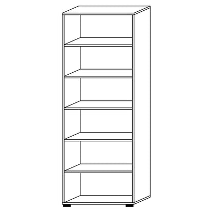 Office shelf unit, 5 shelves, HxWxD 2156 x 800 x 400 mm, maple finish.