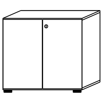 ANNY-AC - Filing cupboard with acoustic rear panel, HxWxD 748 x 800 x 420 mm, 1 shelf, maple finish.