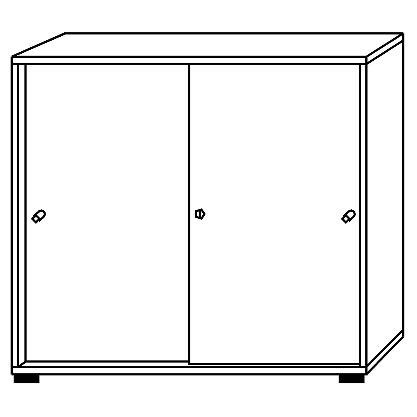 Sliding door cupboard, 2 shelves, centre partition, graphite / knotty oak.