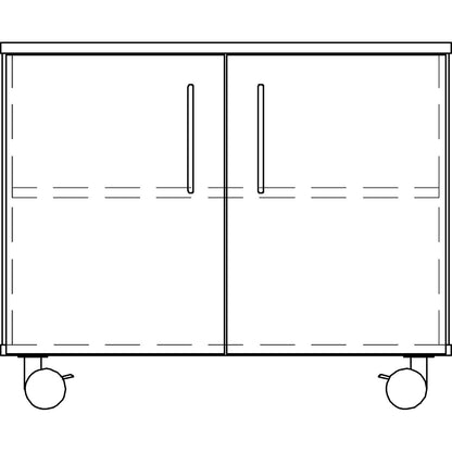 Laboratory base cupboard, low, 2 doors, 1 shelf, width 836 mm.
