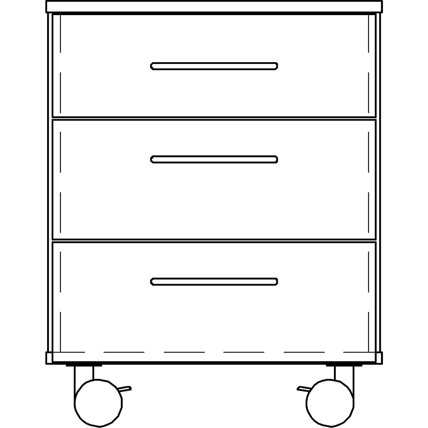 Laboratory base cupboard, low, 3 drawers, width 836 mm.