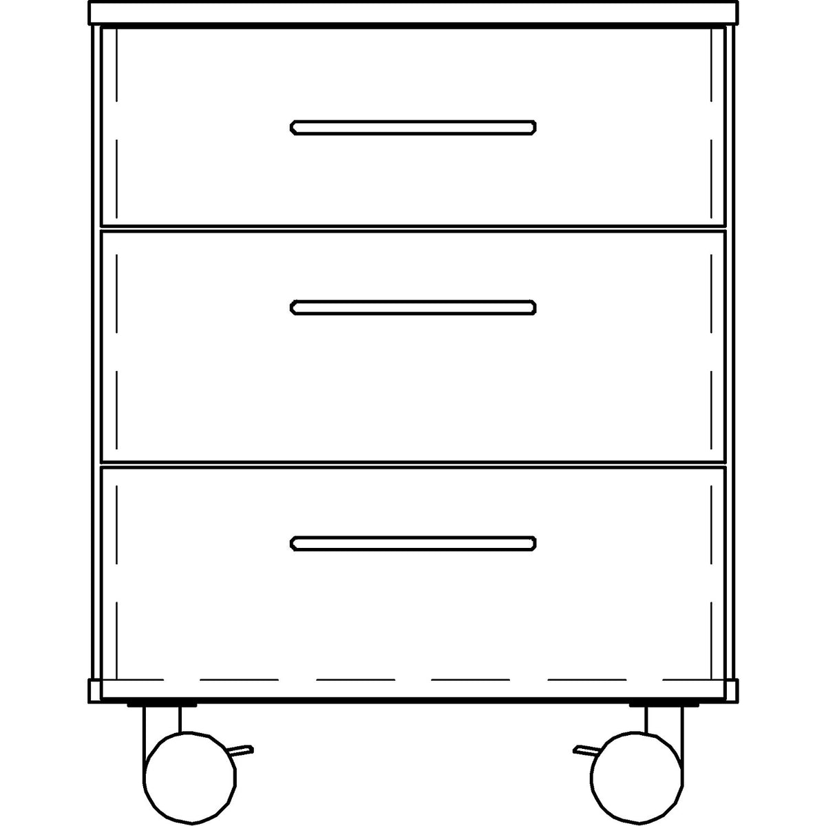 Laboratory base cupboard, low, 3 drawers, width 836 mm.