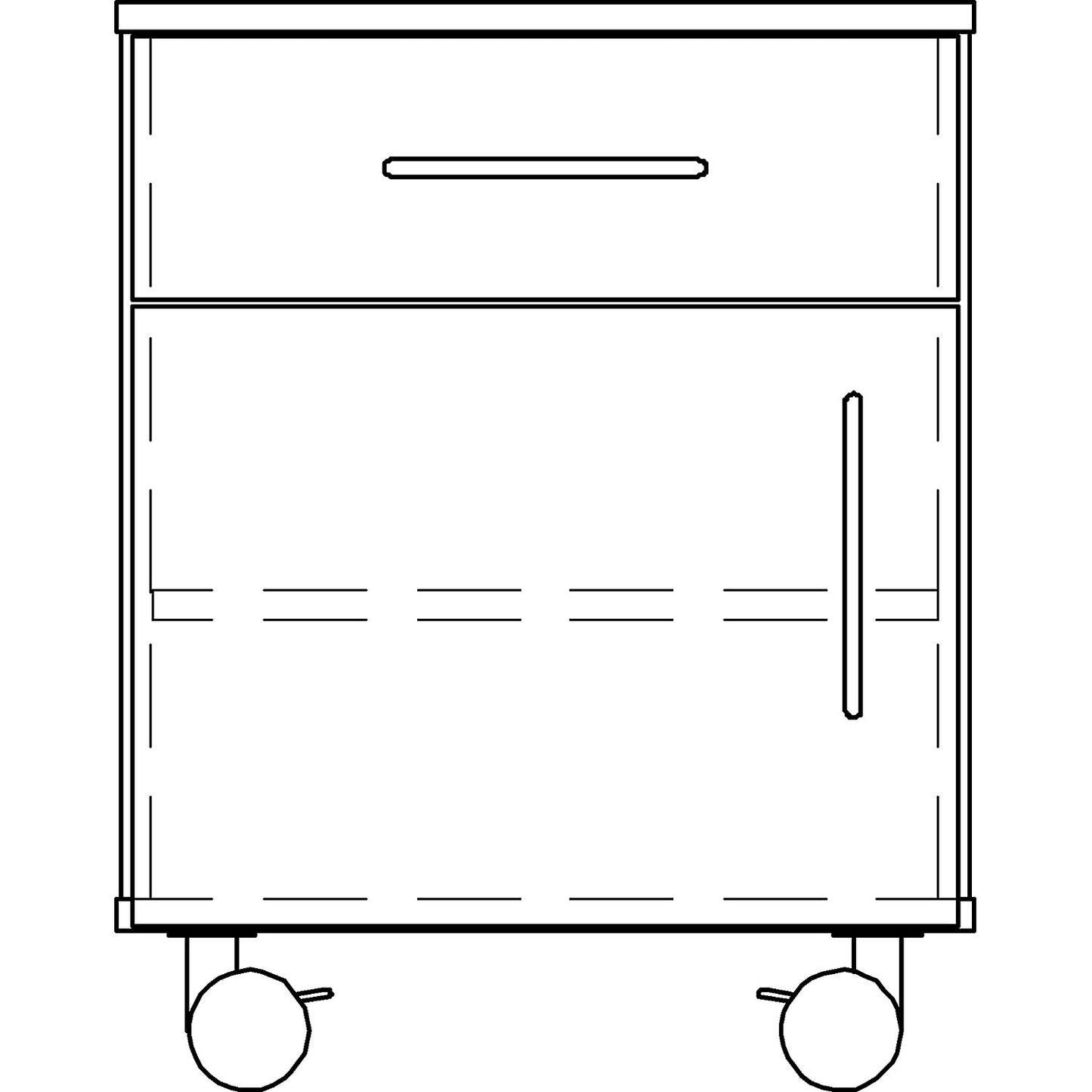 Laboratory base cupboard, low, 1 drawer, 1 door, 1 shelf, width 536 mm.