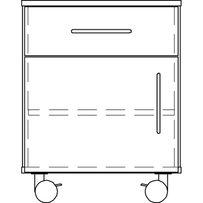 Laboratory base cupboard, low, 1 drawer, 1 door, 1 shelf, width 536 mm.