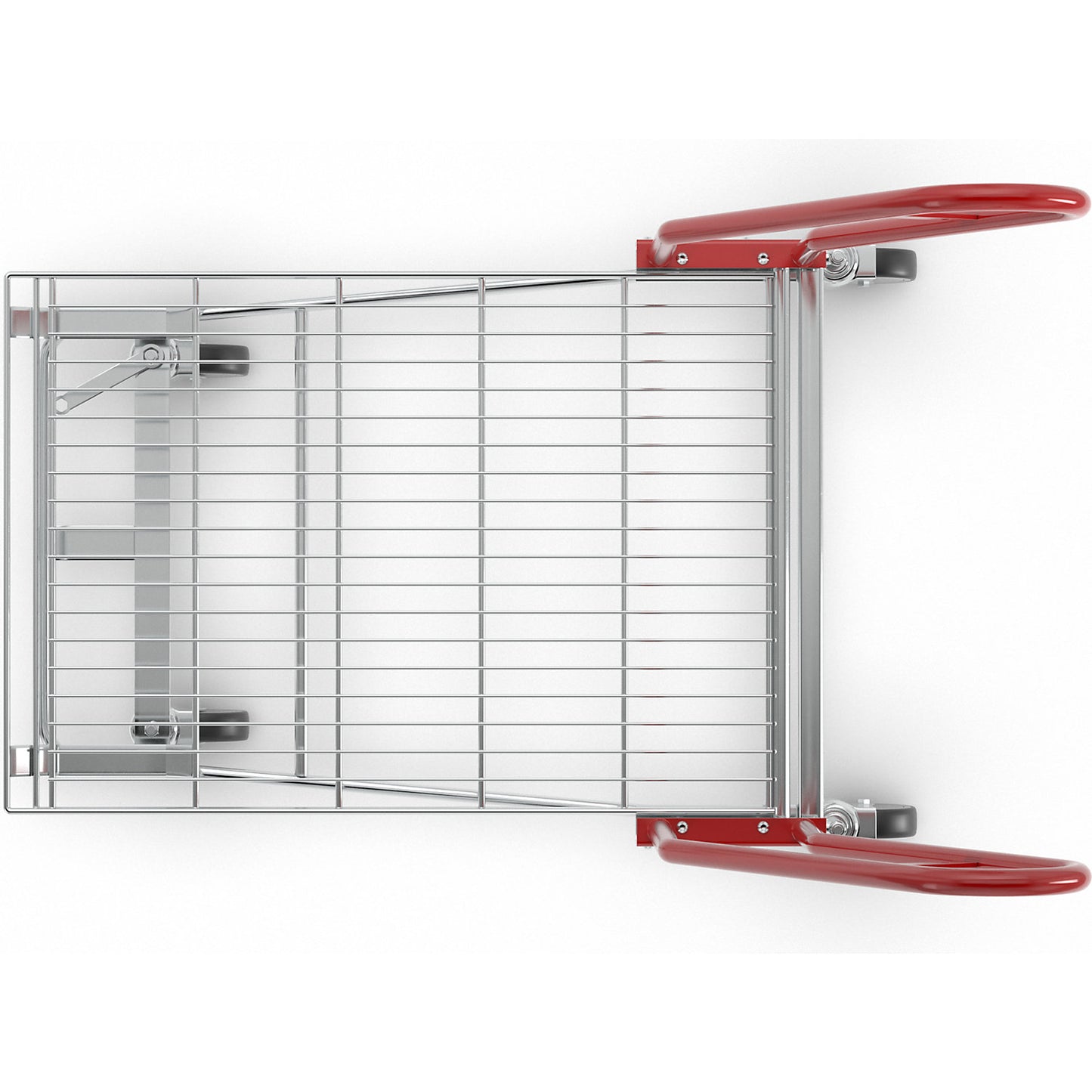 C+C platform trolley, max. load 200 kg, 2 push handles, with mesh shelf.