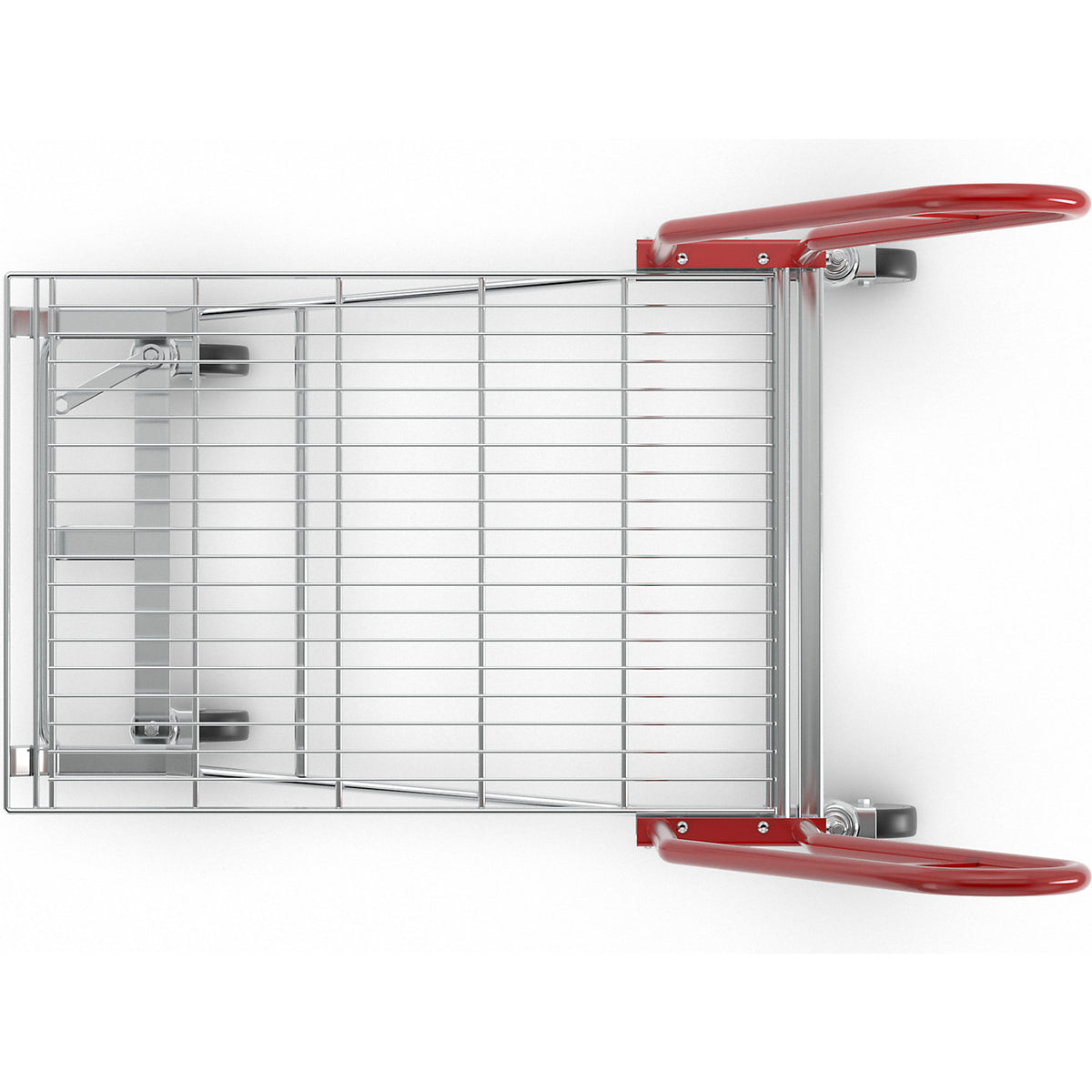C+C platform trolley, max. load 200 kg, 2 push handles, with mesh shelf.