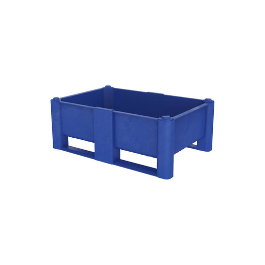Polyethylene pallet box, capacity 240 l, 2 runners and 6 feet, 1+ items.