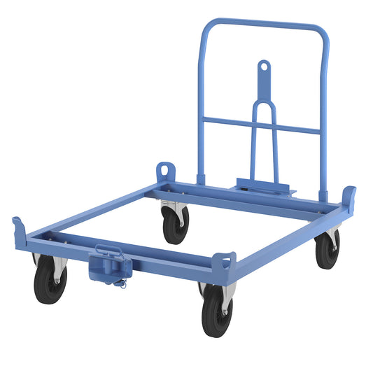 Dolly with drawbar and coupling, max. load 500 kg, platform width 1010 mm.