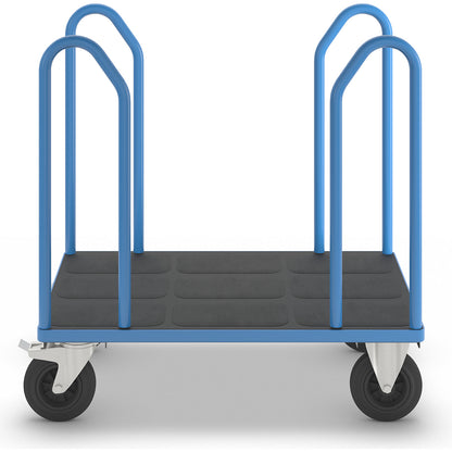 Platform truck with side rails, solid rubber tyres, LxW 1050 x 700 mm.