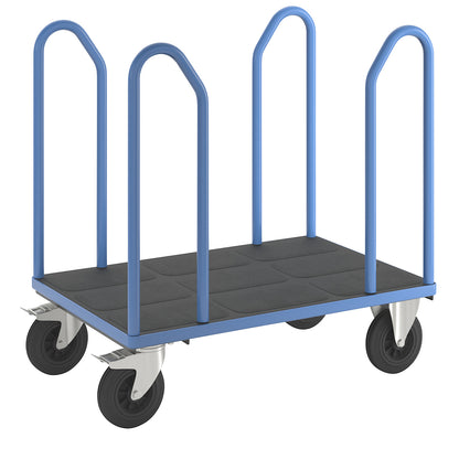 Platform truck with side rails, solid rubber tyres, LxW 1050 x 700 mm.