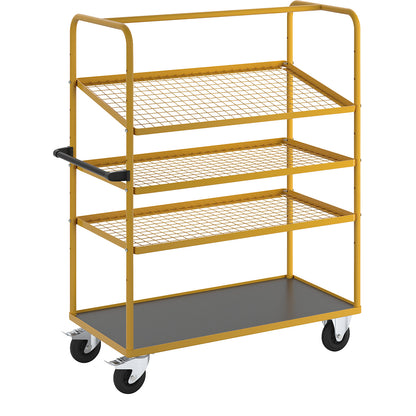 Professional shelf and platform truck, 3 wire mesh shelves, LxWxH 1390 x 650 x 1700 mm.