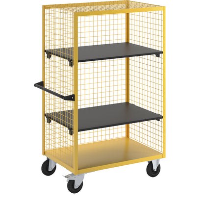 Professional shelf truck, with 3 mesh panels, HxWxD 1700 x 1140 x 710 mm.