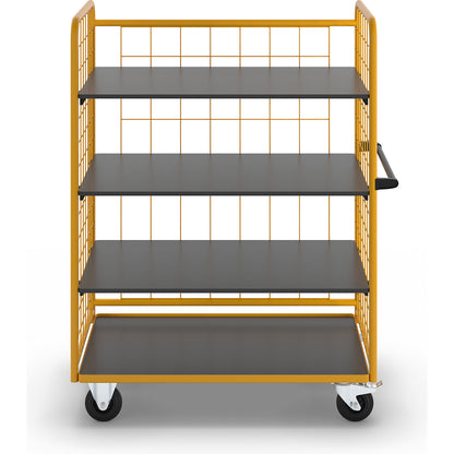 Professional shelf and platform truck, 3 shelves and 3 mesh panels, LxWxH 1395 x 800 x 1740 mm.