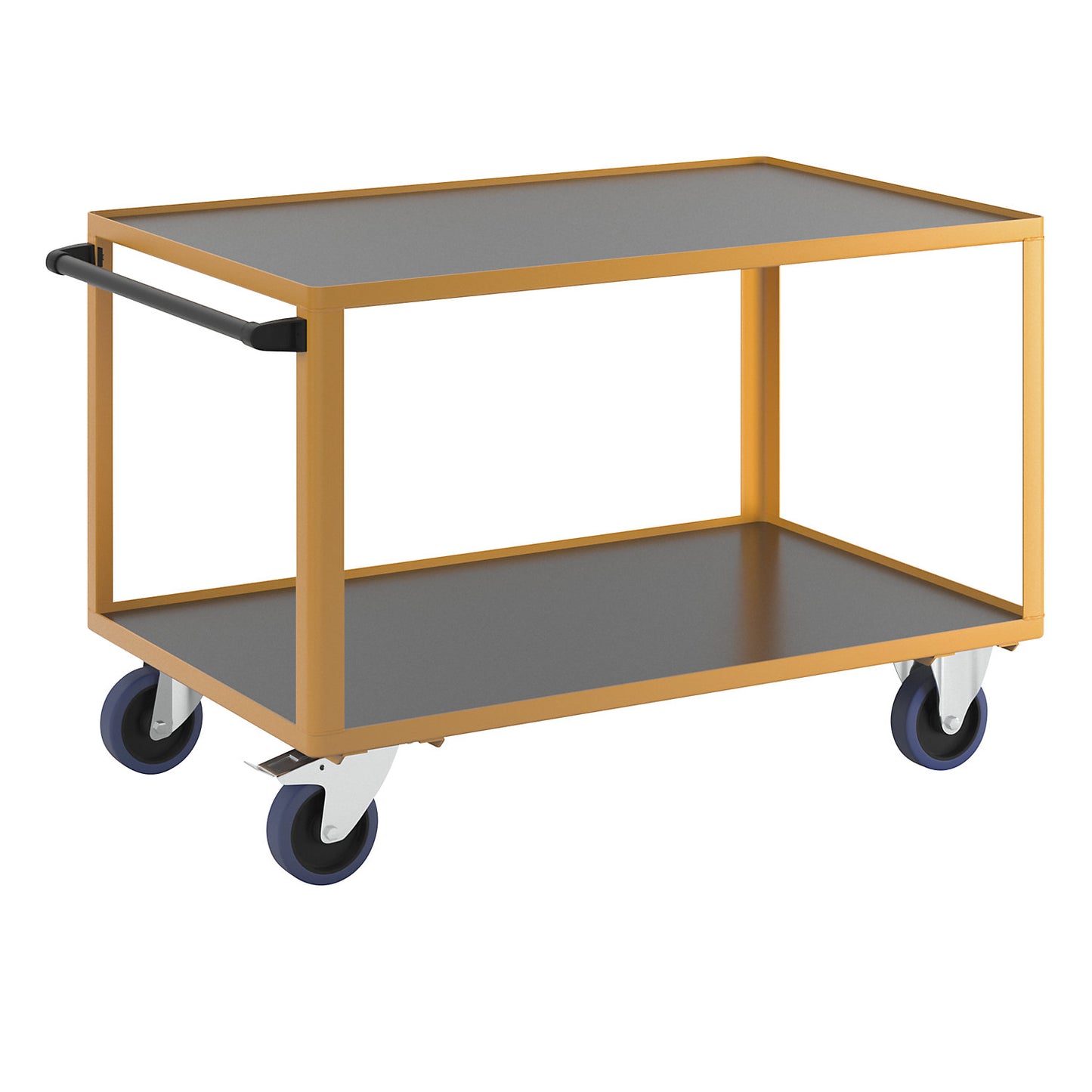Professional workshop trolley, with snap-on push handle, LxW 1350 x 800 mm, max. load 750 kg.