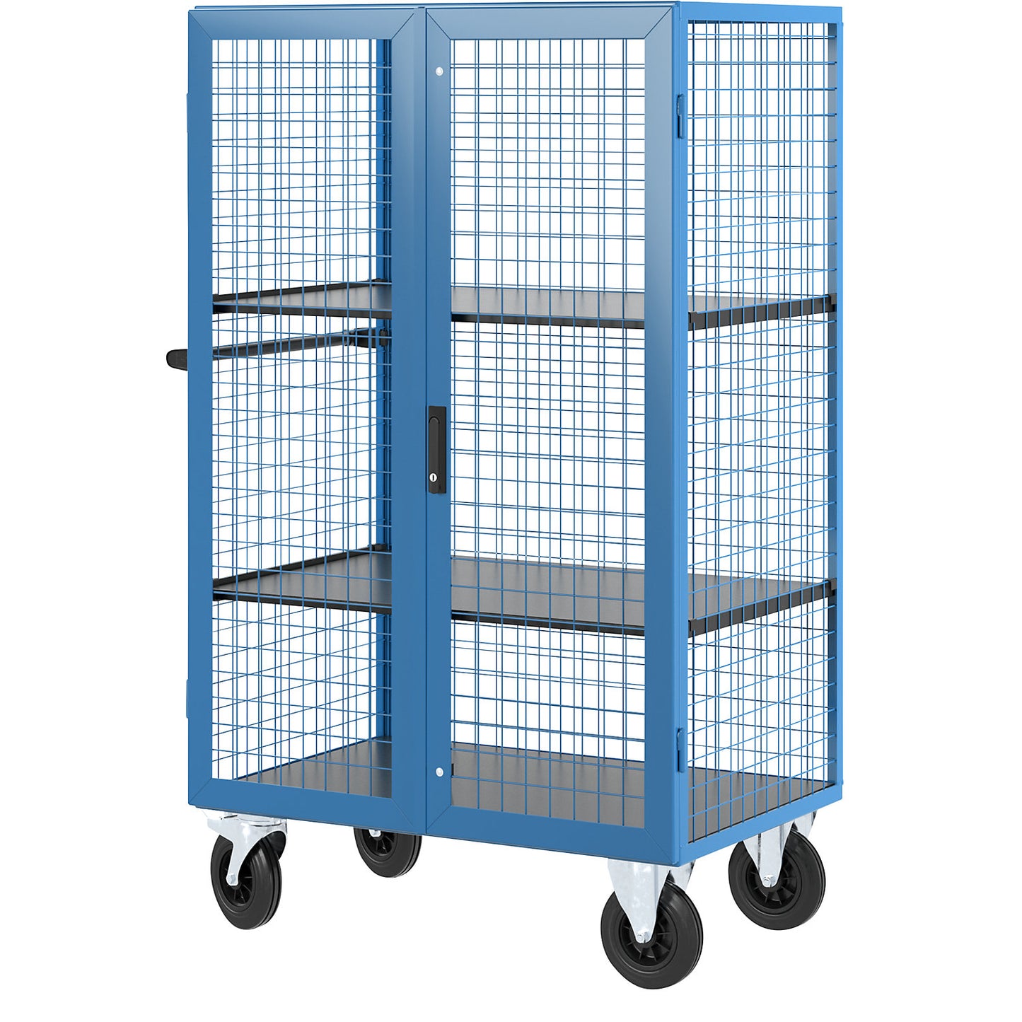 Shelf truck, double doors, 2 shelves, light blue.