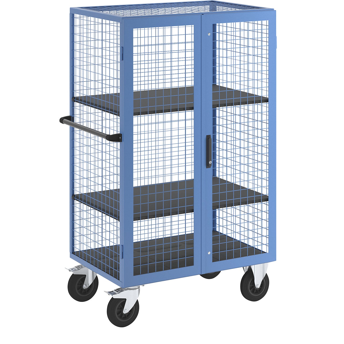 Shelf truck, double doors, 2 shelves, light blue.
