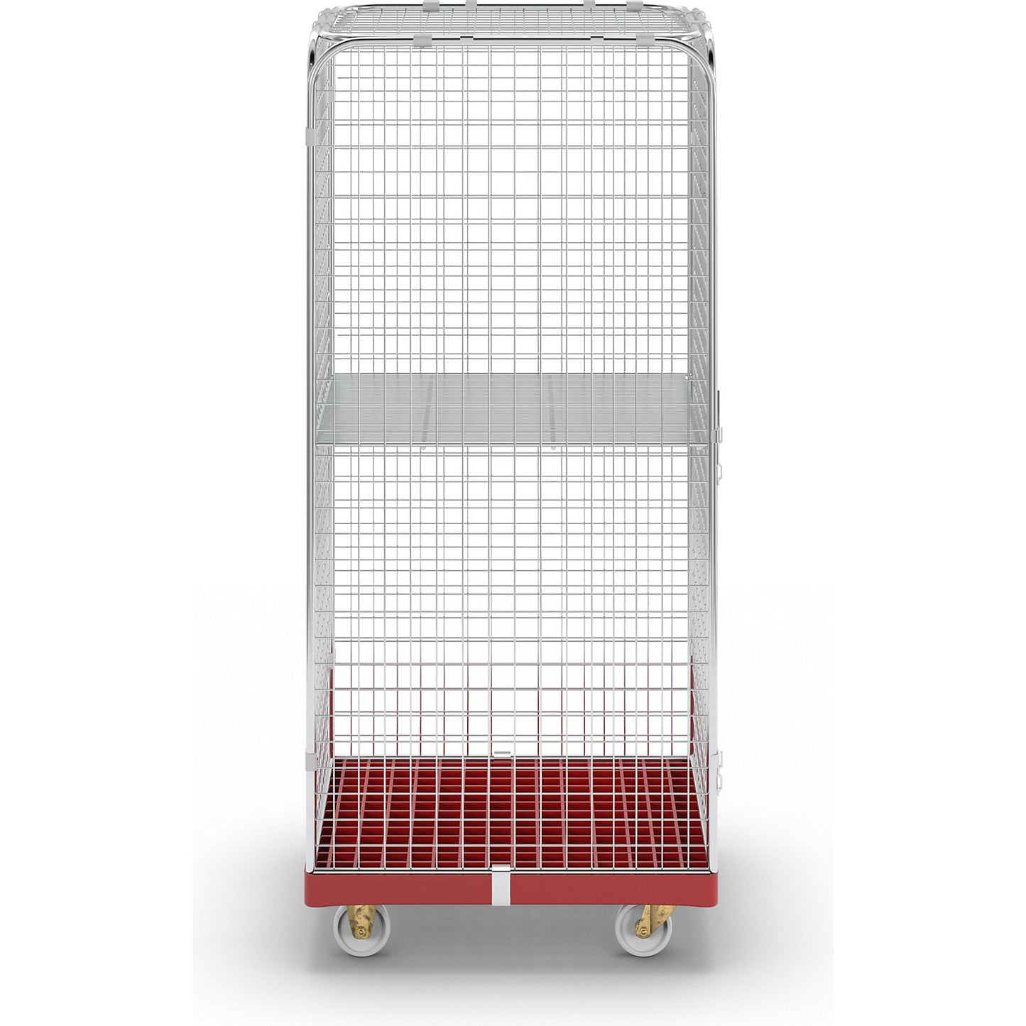 SAFE roll container, HxWxD 1800 x 720 x 810 mm, red transport dolly.