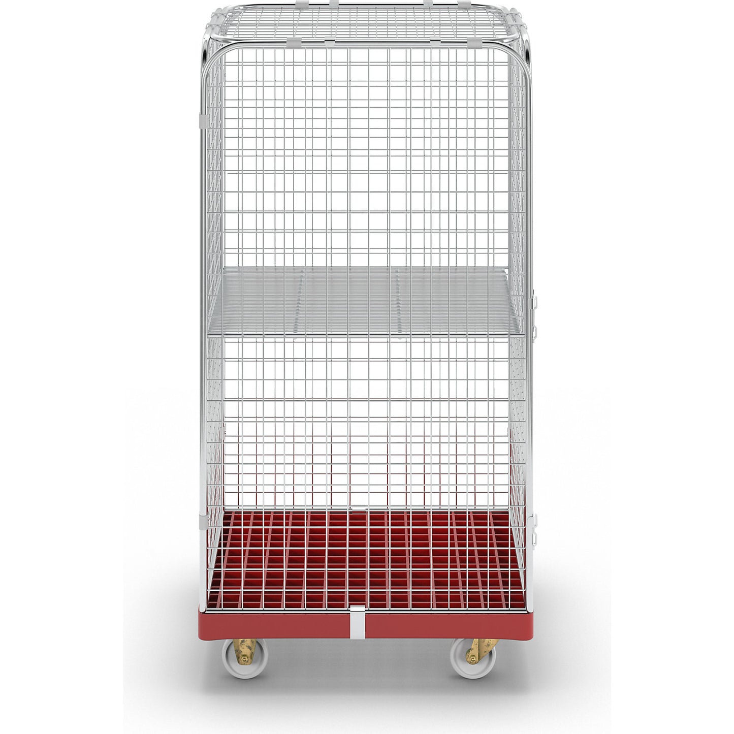 SAFE roll container, HxWxD 1550 x 720 x 810 mm, red transport dolly.