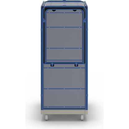 SAFE roll container, logistics box, HxWxD 1785 x 720 x 810 mm, grey transport dolly.