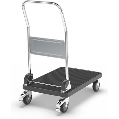 Plastic platform truck, 1 push handle, folding, max. load 150 kg.