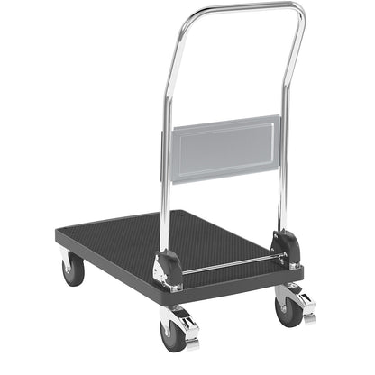 Plastic platform truck, 1 push handle, folding, max. load 150 kg.