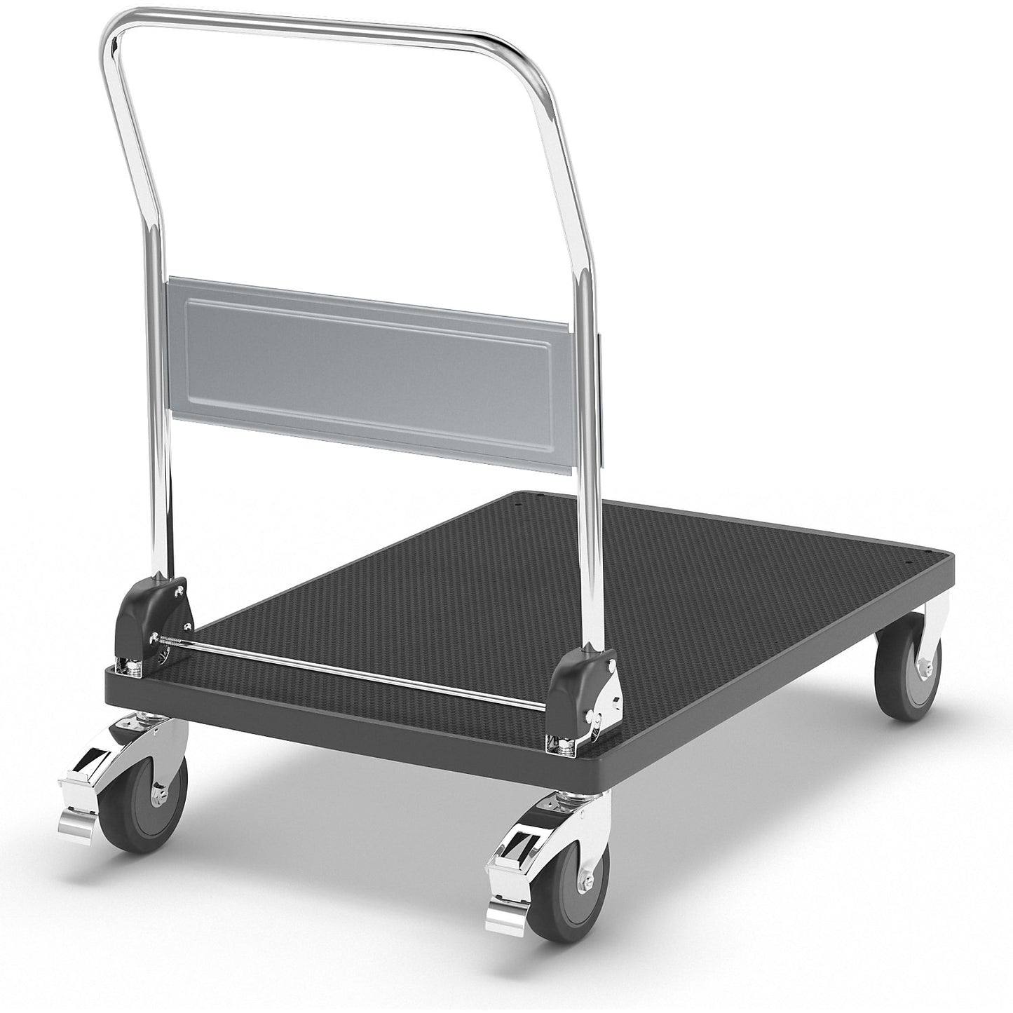 Plastic platform truck, 1 push handle, folding, max. load 280 kg.