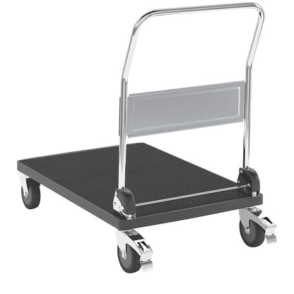 Plastic platform truck, 1 push handle, folding, max. load 280 kg.