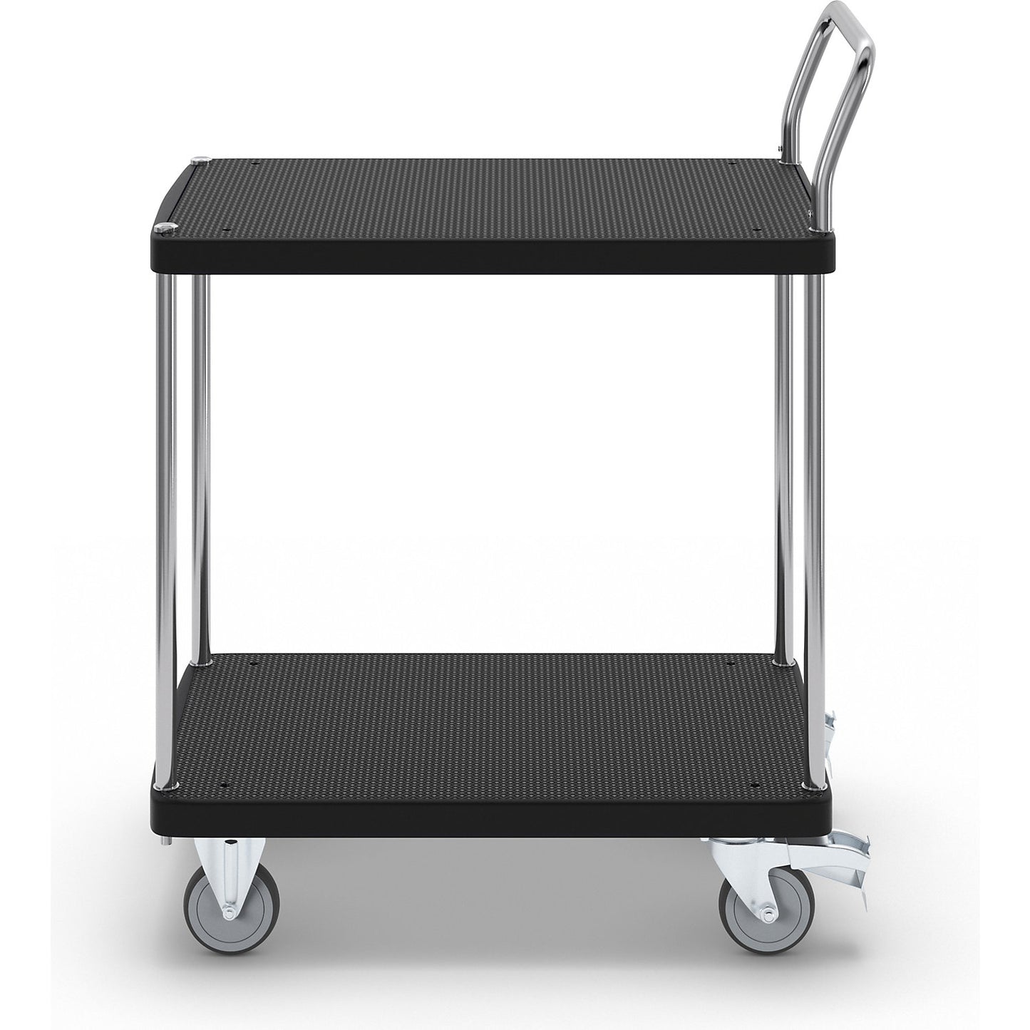 Serving trolley, 2 shelves, 1 push handle, max. load 150 kg.