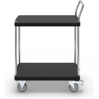 Serving trolley, 2 shelves, 1 push handle, max. load 150 kg.